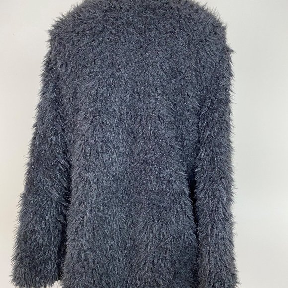 NWT Pocketed Faux Fur Jacket - Black - Picture 3 of 5